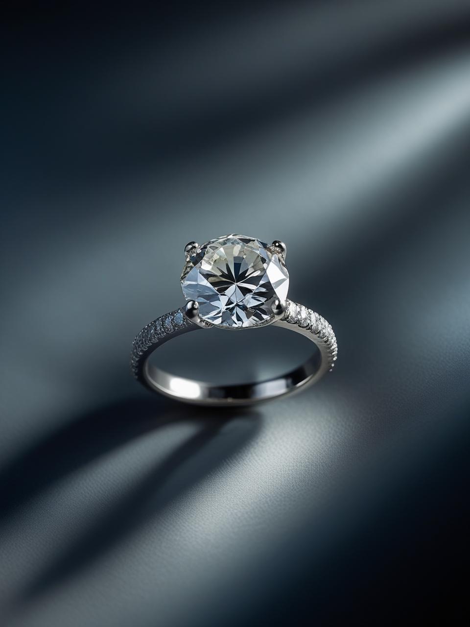 Bague de fiançailles sertie d’un diamant taille brillant